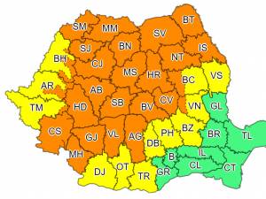Cod Portocaliu de furtună pentru județul Suceava începând cu ora 14.00