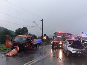 Autovehicule avariate in urma accidentului produs la Frasin