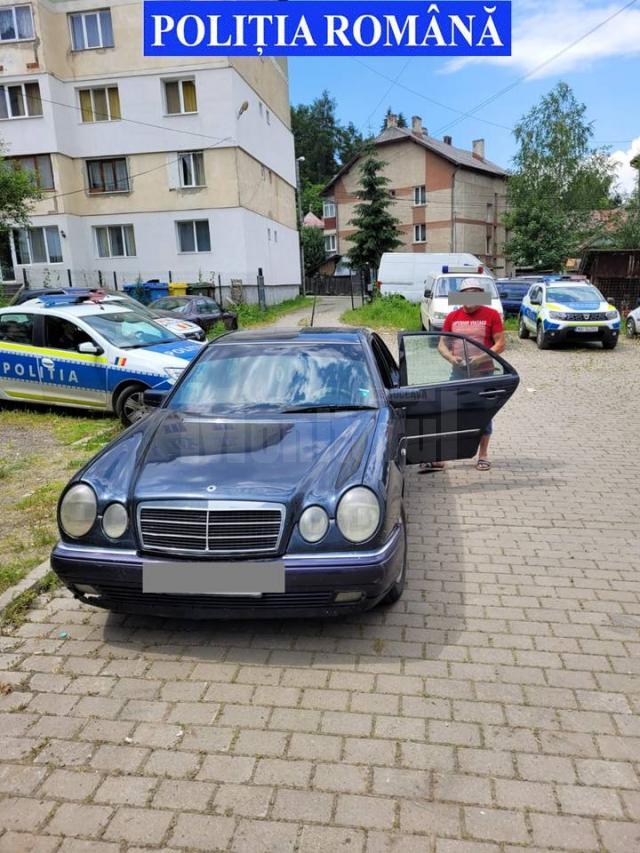 Mercedesul a fost indisponibilizat de polițiști