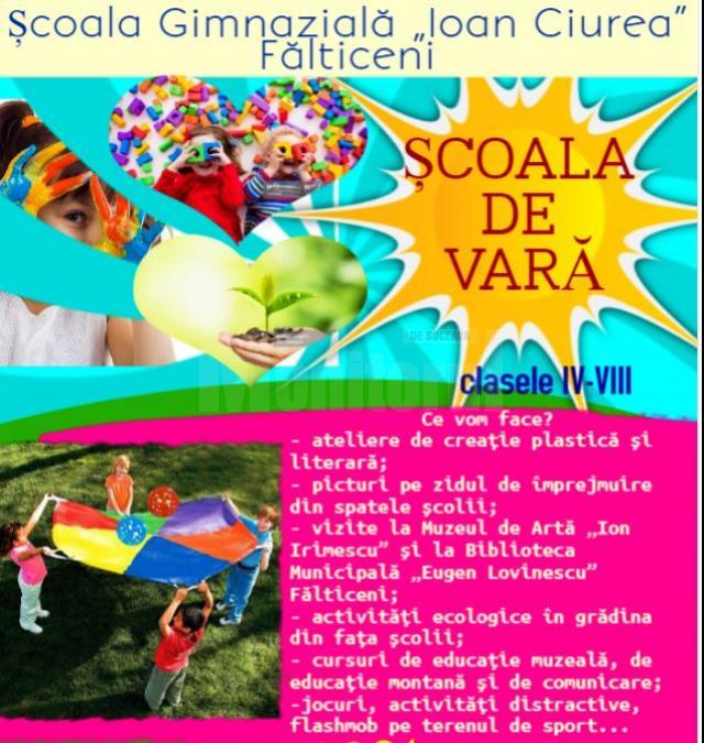 Programul „Școala de vară”, ediția a VI-a, organizat de Școala Gimnazială „Ioan Ciurea” Fălticeni
