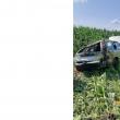 Patru copii răniți, după ce o mașină s-a răsturnat într-un lan de porumb