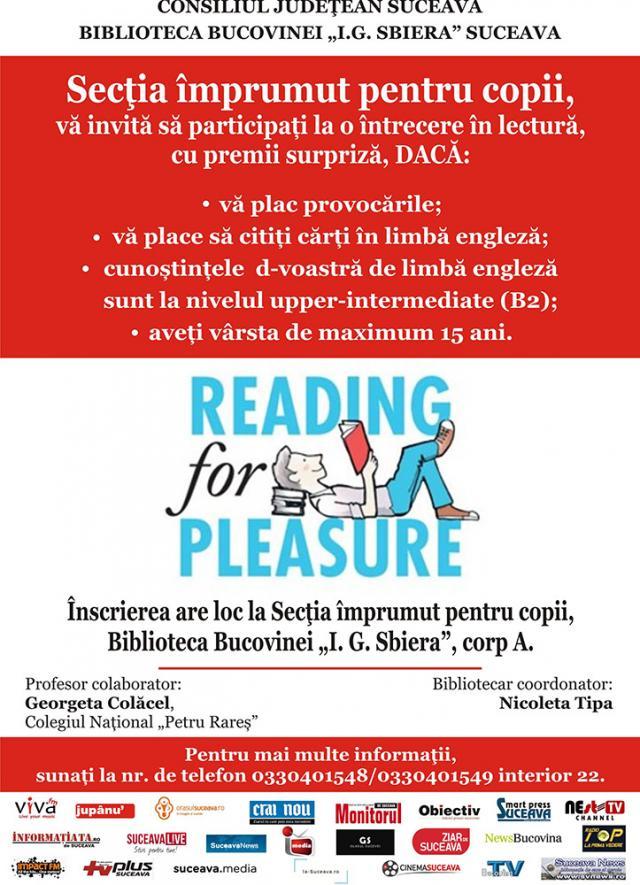 „Reading for pleasure”, la Biblioteca Bucovinei „I. G. Sbiera”