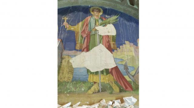 Fresca „Sf. Mare Mucenic Ioan cel Nou de la Suceava”, descoperită în fosta Reședință Mitropolitană din Cernăuți