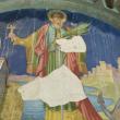 Fresca „Sf. Mare Mucenic Ioan cel Nou de la Suceava”, ascunsă sub un placaj de ghips în fosta Reședință Mitropolitană din Cernăuți - foto Agenția BucPress