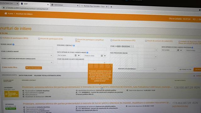Edilul sucevean a și prezentat dovada că licitația a fost deja organizată – un extras din sistemul național de licitații electronice