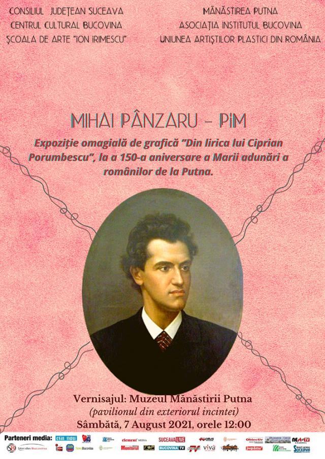 Expoziție omagială „Din lirica lui Ciprian Porumbescu”, de Mihai Pânzaru PIM, la Muzeul Mănăstirii Putna