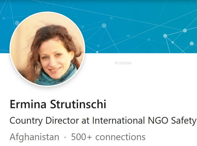 O tânără din Suceava, Ermina Strutinschi, lucrează în Afganistan de 7 ani