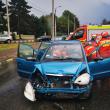 Trafic blocat și un om la spital, după un accident în municipiul Suceava