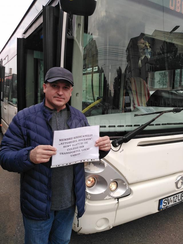Protest al transportatorilor publici locali din Suceava, în semn de solidaritate cu colegii lor din Vaslui
