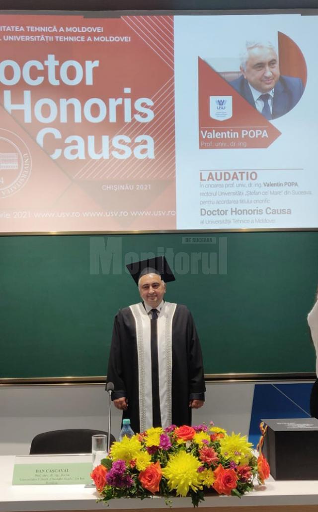 Rectorul USV, Valentin Popa, distins cu titlul de Doctor Honoris Causa la Chișinău