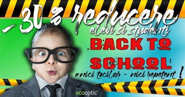 Consultații gratuite și reduceri de 30% pentru studenți și elevi la ochelari, în magazinul Ecooptic