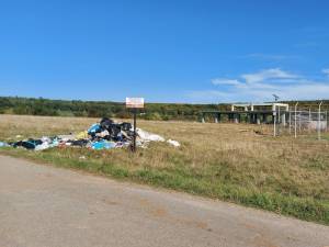 Deșeuri aruncate în batjocură chiar sub panoul cu inscripția ”Depozitarea gunoaielor strict interzisă”