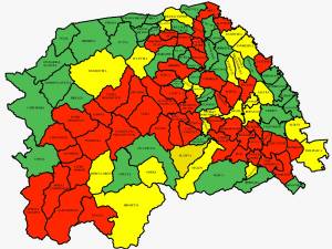49 din cele 114 localități din județul Suceava sunt în scenariul roșu