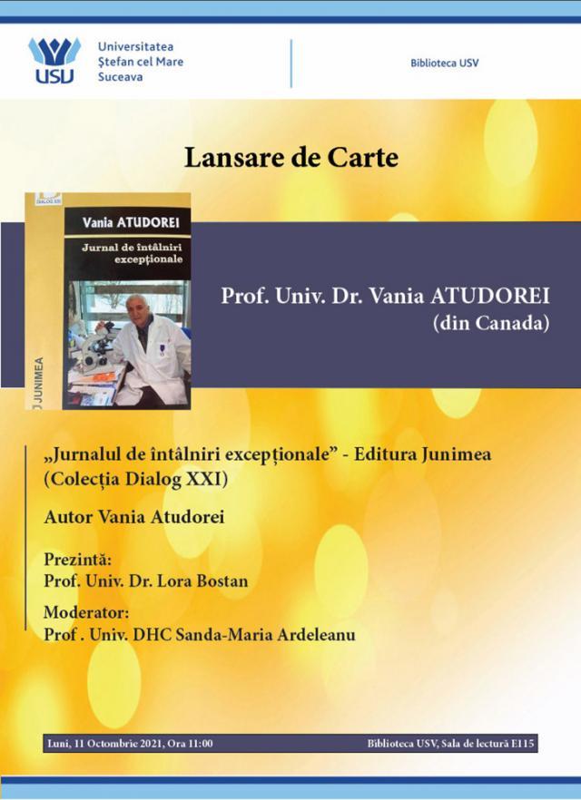 Lansare de carte prof.univ.dr. Vania Atudorei