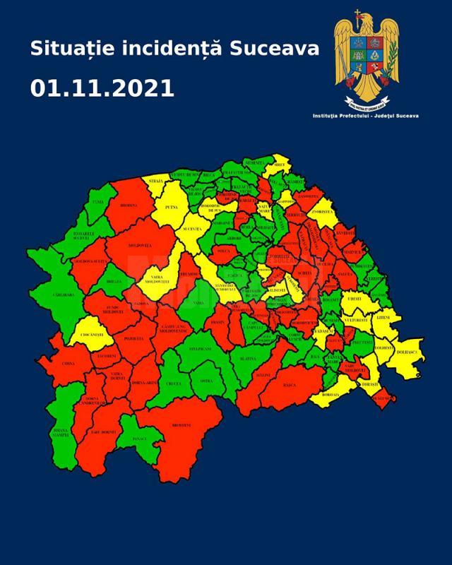 Incidenţa cazurilor de Covid în fiecare localitate din judeţul Suceava