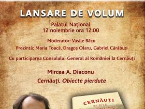 Lansarea volumului va avea loc vineri, 12 noiembrie, la Cernăuți, la Palatul Naţional al Românilor, începând cu ora 12.00
