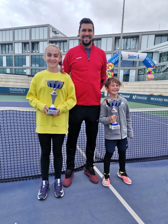 Ana Maria şi David în Spania, alături de antrenorul Victor Hănescu