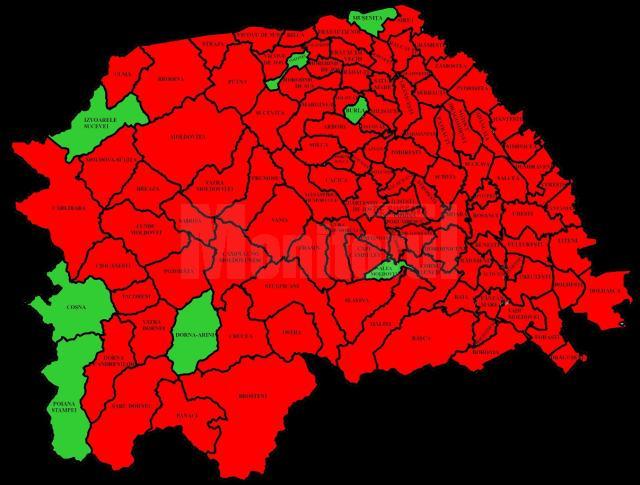 Harta deceselor Covid în valul 4 pandemic, în județul Suceava