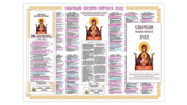 A apărut calendarul creștin-ortodox pentru anul 2022