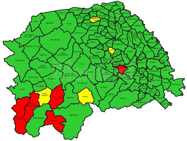 Incidența în localitățile sucevene