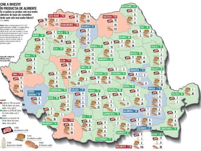 Harta alimentară a României Sursa foto ANSVSA