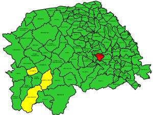 Harta incidenței Covid în județul Suceava