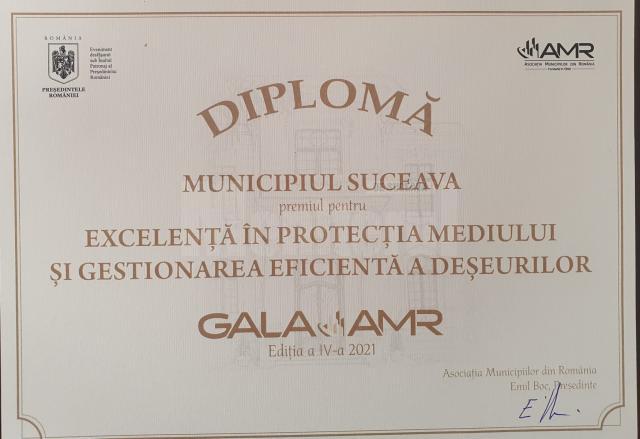 Diploma de Excelență  în Gestionarea Eficientă a Deșeurilor