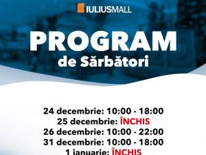 Iulius Mall Suceava, deschis în a doua zi de Crăciun și pe 2 ianuarie 2022