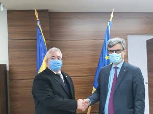 Primarul Sucevei, Ion Lungu, cu cu ministrul Energiei, Virgil Popescu