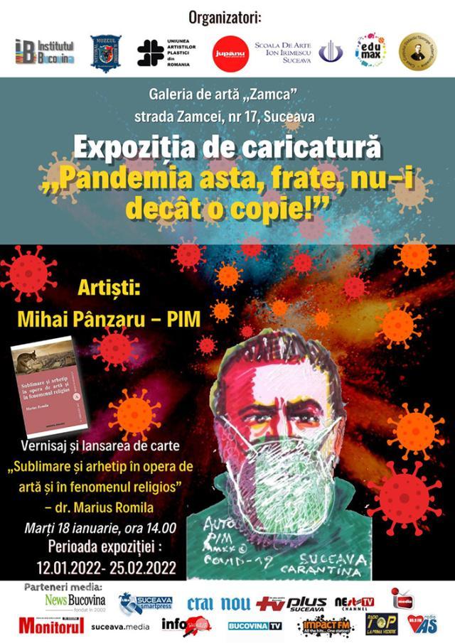 Expoziția de caricatură „Pandemia asta, frate, nu-i decât o copie!”, realizată de Mihai Pânzaru – PIM