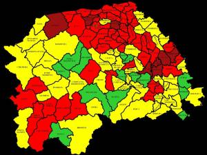 53 de localităţi sucevene sunt în scenariul roșu