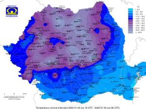 Temperaturi minime ANM 25 ianuarie