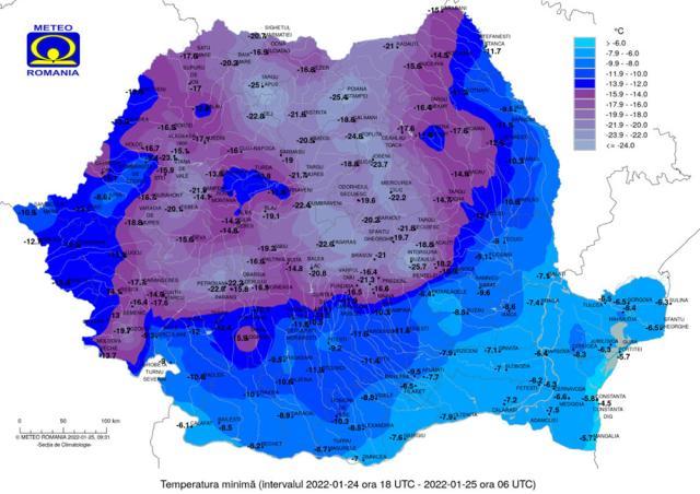 Ger siberian în localitățile din județul Suceava, unde temperaturile au scăzut până aproape de minus 30 de grade Celsius