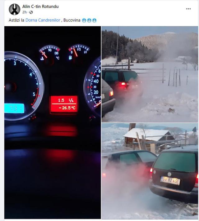 Ger siberian în localitățile din județul Suceava, unde temperaturile au scăzut până aproape de minus 30 de grade Celsius