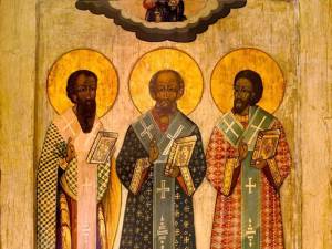 Sfinţii Trei Ierarhi: Vasile cel Mare, Grigorie Teologul şi Ioan Gură de Aur