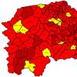 Harta incidenţei cazurilor Covid în judeţ
