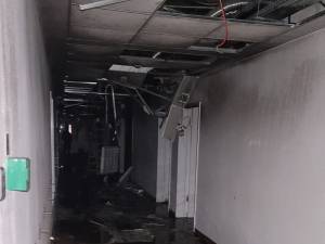 Zona afectată de incendiu de la Spitalul Județean