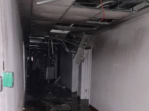 Zona afectată de incendiu de la Spitalul Judeţean