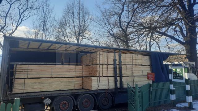 Camion de peste 35.000 de euro, încărcat cu cherestea de rășinoase, confiscat de Garda Forestieră Suceava