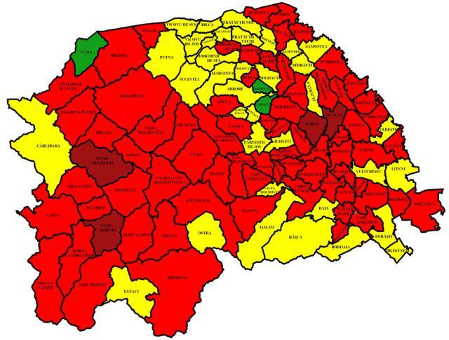 În județul Suceava, cea mai mare incidență este la Șcheia