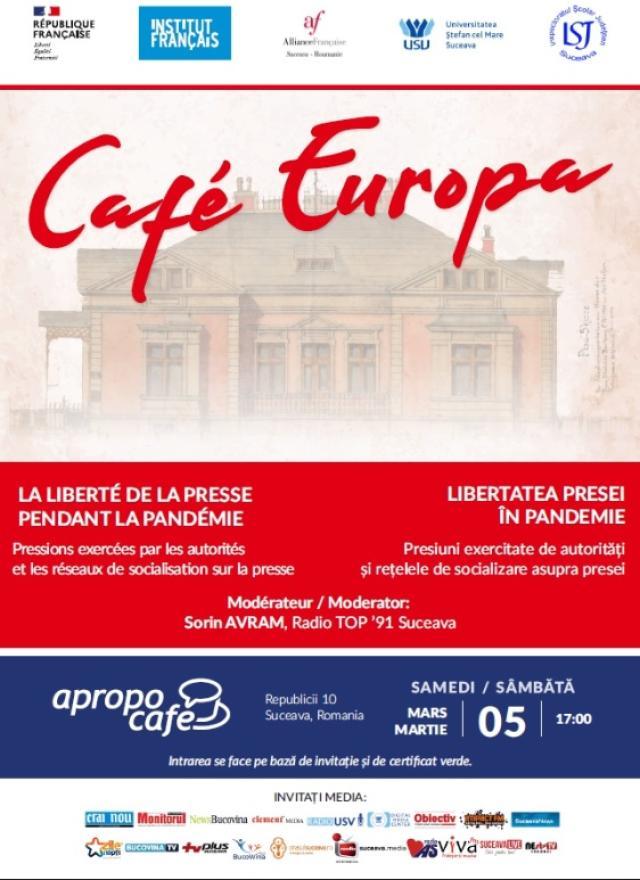 Café Europa, o dezbatere inedită despre libertatea presei, organizată de Alianţa Franceză din Suceava