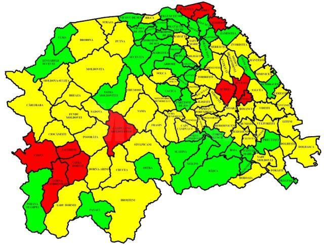 33 de localități sucevene nu au bolnavi de covid și doar 11 mai sunt în scenariul roșu