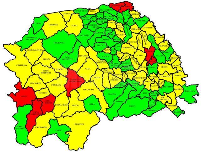 În județul Suceava încep să dispară localitățile aflate în scenariul roșu