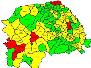 În județ mai sunt opt localități în scenariul roşu