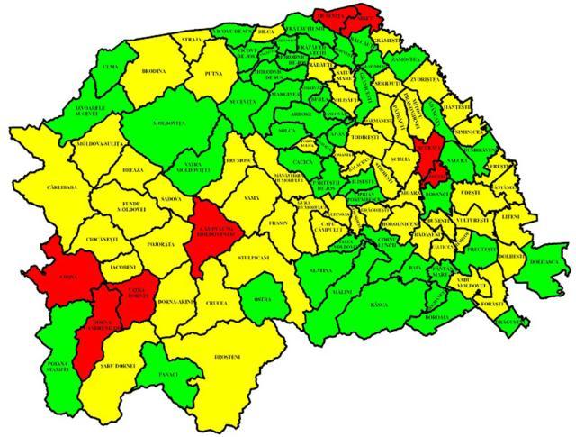 În județ mai sunt opt localități în scenariul roşu