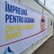 Centru de strângere a donațiilor pentru refugiații din Ucraina, în parcarea Shopping City Suceava