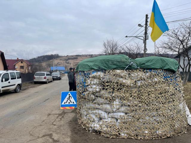 Baricadă pe strada în Ucraina