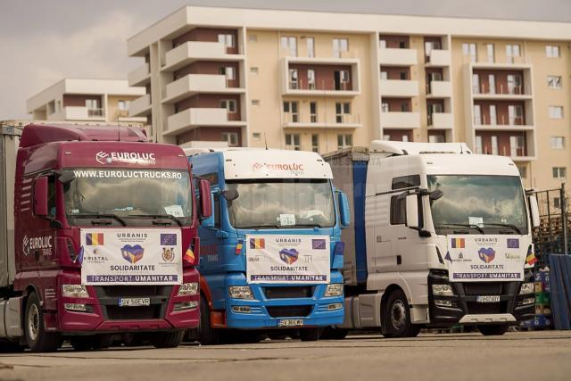 Peste 30 de mașini pline cu sute de tone de ajutoare pentru refugiații din Ucraina vor ajunge luni la Suceava