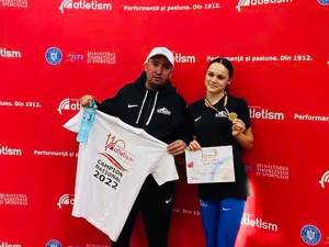 Antrenorul Cristian Prâsneac şi dubla campioană națională Claudia Costiuc