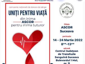 „Uniţi pentru viaţă - Din inima ASCOR, pentru inima tuturor!”, campanie de donare de sânge